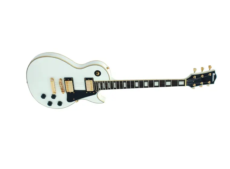 DIMAVERY LP-520 E-Guitar, white/gold 